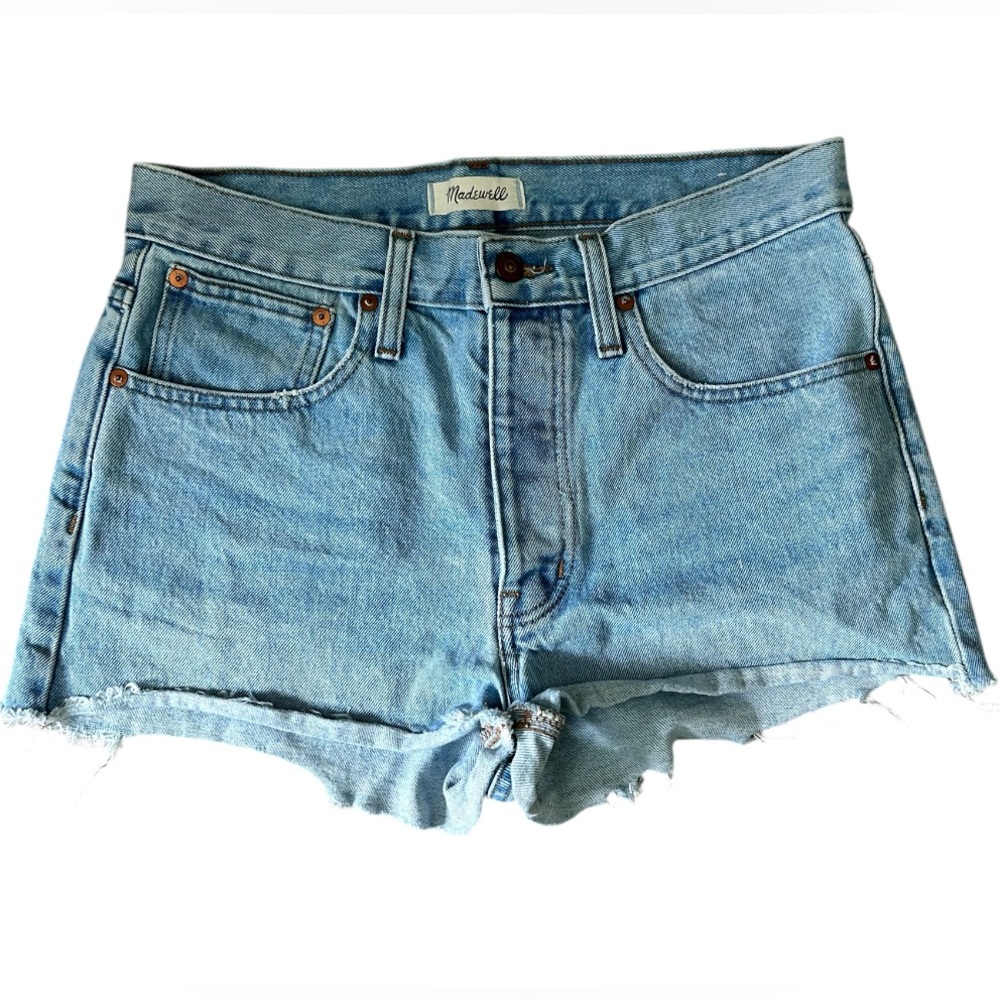 Madewell Relaxed Denim Shorts Women’s Size 27 Light Wash Button Fly (READ)